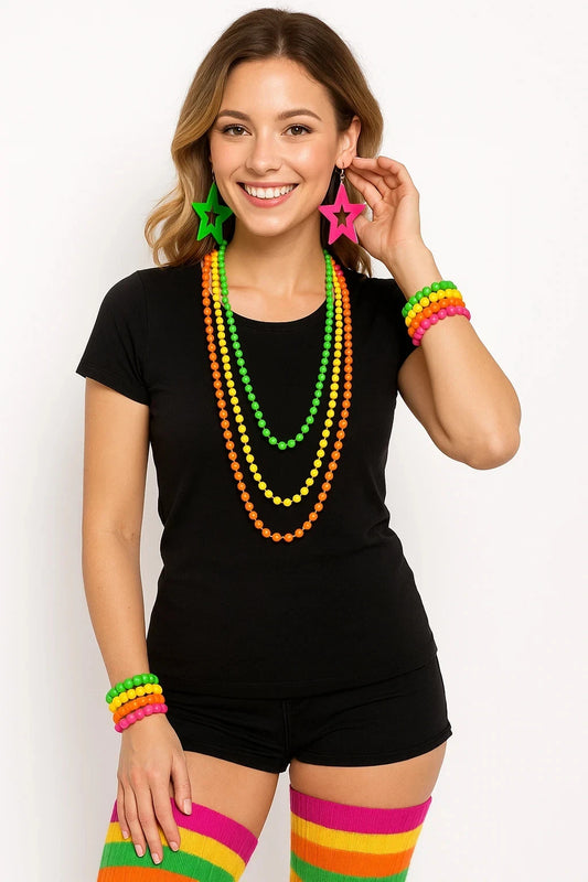 Neon 80s Party Style in One Fun Accessory Set