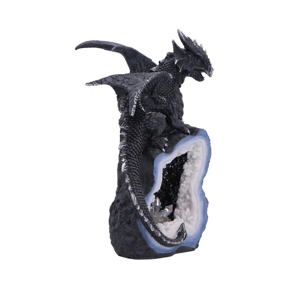 Black Dragon on Geode Figurine 20.8cm