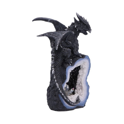 Black Dragon on Geode Figurine 20.8cm