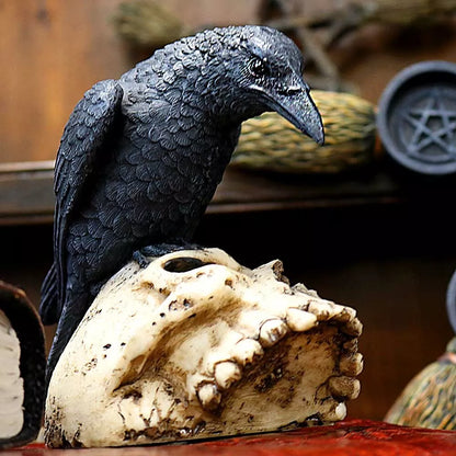 Nemesis Now Raven Remains Figurine Crow Skull Gothic Ornament 13cm