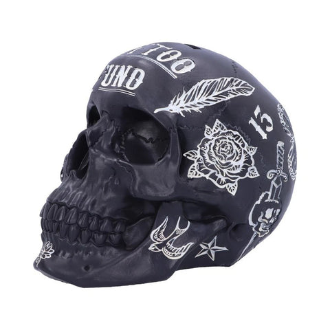 Black and White Traditional, Tribal Tattoo Fund Skull