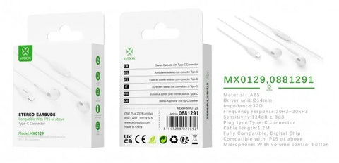 Woox  Stero Earbud Type C