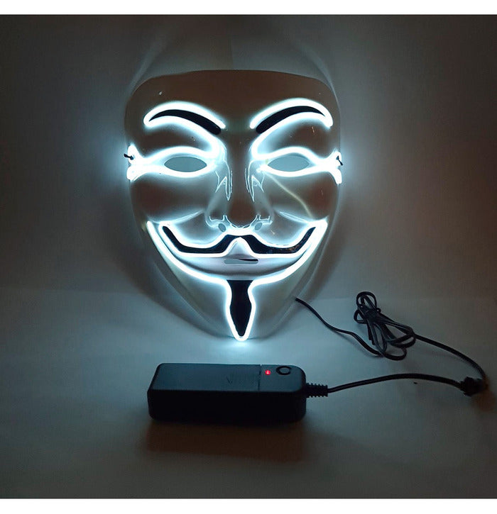 Stylex Party Anonymous LED Mask, White