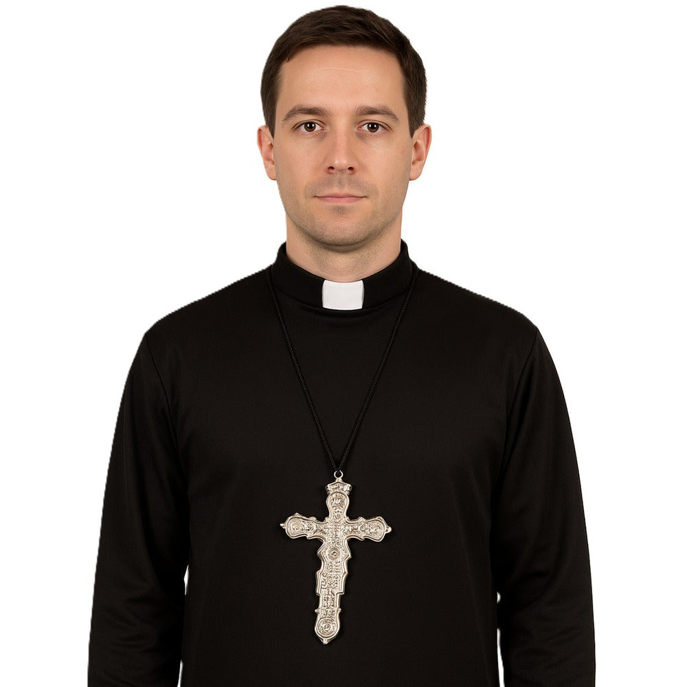 Silver Priest Cross By Stylex Party