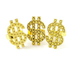Dollar Sign Rings, pack of 3