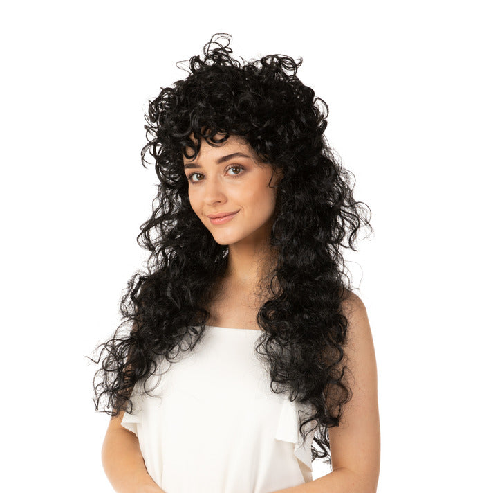 Stylex Party Curly Black Wig