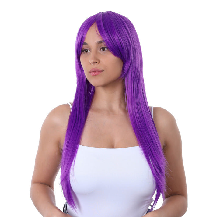 Stylex Party Vibrant Neon Purple Long Straight Wig