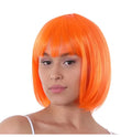 Stylex Party Neon Orange Short Bob Wig with Fringe
